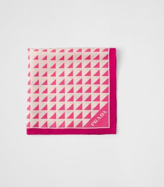 Prada Printed silk twill scarf 55x55