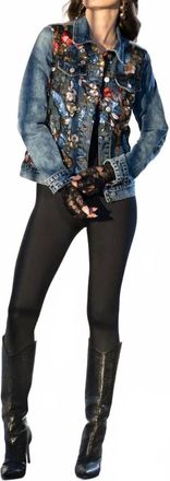 ADORE Embroidered Long Sleeves Jacket In Denim Blue