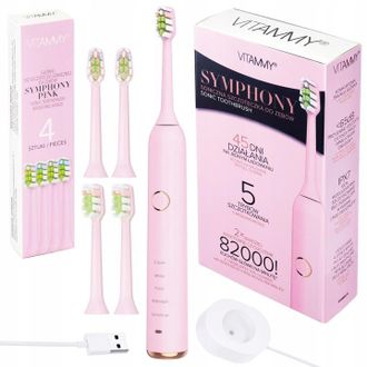 OEM &iexcl;cepillo De Dientes El&eacute;ctrico Vitammy Symphony Pink Sonic Con 5 Cabezales