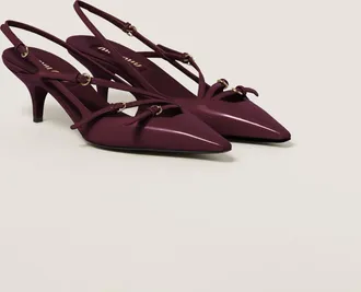 Miu Miu Patent leather slingbacks with buckles