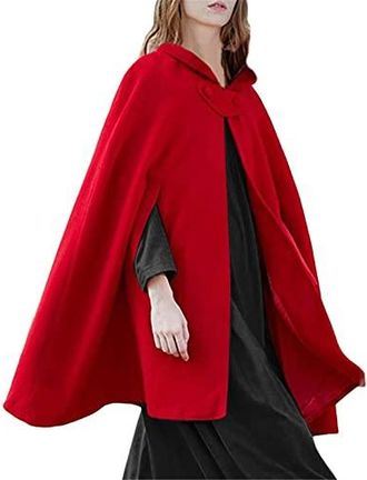 Femmes Cape Manteau Avec Capuche Hiver Automne Gothique à Capuche Ouvert Devant Poncho Cape Manteau Médiéval