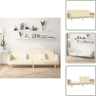 vidaXL Divano trasformabile - vidaXL Divano Letto a 2 Posti Crema in Tessuto - Letto trasformabile