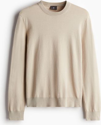 H&M Feinstrickpullover Slim Fit - Beige