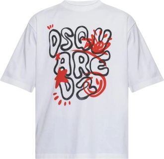 Dsquared2 Heren, Tops, Wit, Maat: XL Katoen