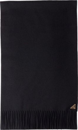 Prada (WMNS) PRADA FW25 Silk and Cashmere Scarf Black 1FS065-2COP-F0632