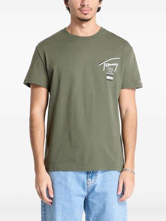 Tommy Jeans signature-print T-shirt - men - Cotton - M - Green
