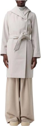 Max Mara Belted Coats, female, Beige, XL, Orange Hooded Camel Hair Coat