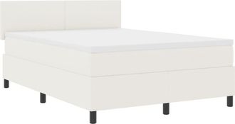 vidaXL Box Spring Bed Manual Cream and White 203 x 160 x 88 cm vidaXL