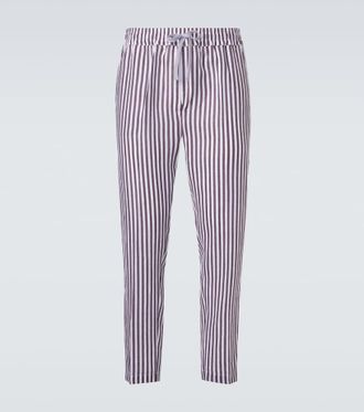 Fedeli Striped linen straight pants