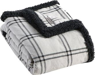 Eddie Bauer Kettle Falls Plaid Grey Throw Blanket