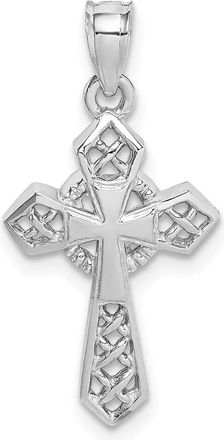 Diamond2Deal 14K White Polished Celtic Cross Pendant