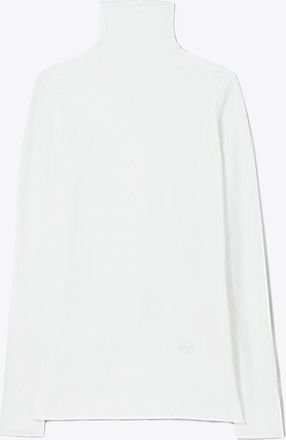 Tory Burch Womens Tissue-Seamless Long-Sleeve Mockneck in White, size XS