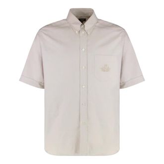 Fendi Short Sleeve Shirts, male, Beige, Size: M Oxford Shirt