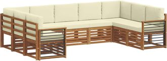 vidaXL Conjunto De Sof&aacute;s De Exterior 9 Uds. Natural Y Crema Vidaxl