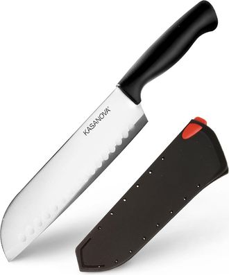 KASANOVA Coltello santoku con affilatore Sharpy