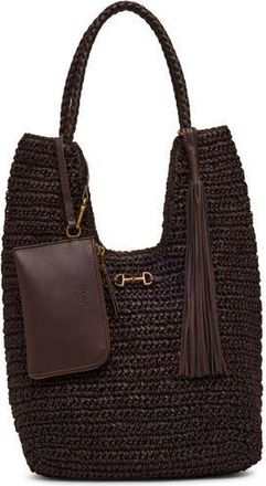 Anne Klein Tapered Woven Tote Bag with Pouch in Espresso at Nordstrom Rack