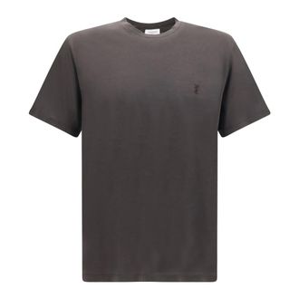 Saint Laurent Camiseta Cassandre de Seda y Algod&oacute;n - Tops - Hombre - Gris - XL