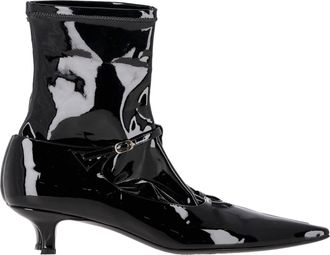 The Row Pre-owned Womens The Row Cyd Ankle Boots in Black Patent Leather - Size EU 41