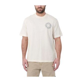 Stone Island T-Shirts, male, Beige, Size: XL Cotton Logo T-Shirt