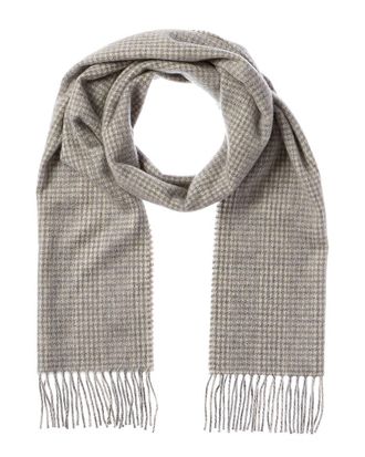 Amicale Cashmere Houndstooth Cashmere Scarf