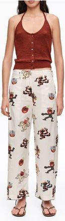 Bimba & Lola Samba Barrel Trousers With Decorative Stitching at Nordstrom, Size 34 Eu
