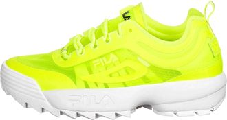 Fila Fila Disruptor Run Lace-Up Neon Yellow Synthetic Womens Running Trainers 1010866 60M