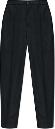 Dolce & Gabbana Wollen geplooide broek - Heren - Slim Fit Broeken - Zwart - XL - Wol - Broeken