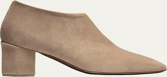 Bougeotte Palissandro Suede Low-Heeled Hexagon Booties