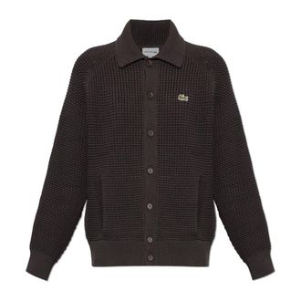 Lacoste Cardigans, male, Brown, Size: XL Cardigan With Pockets