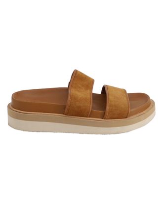 Vince Jenita Slide Sandals in Camel Leather