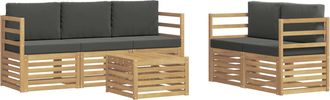 vidaXL Conjunto De Sof&aacute;s De Exterior 6 Uds. Blanco Y Antracita Vidaxl