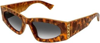 Gucci Rechthoekige Zonnebril - Dames - Zonnebrillen - Bruin - 54 MM - Accessoires
