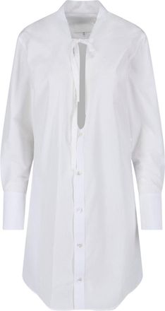 Maison Margiela White Poplin Front Tie Mini Dress