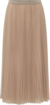 Fabiana Filippi Lange geplooide rok - Dames - Midirokken - Beige - M - Rokken