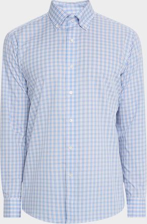 Peter Millar Mens Portofino Cotton Plaid Sport Shirt