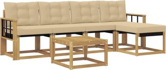 vidaXL Conjunto De Sof&aacute;s De Exterior 6 Uds. Y Beige Vidaxl