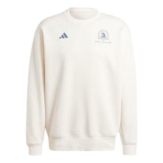 adidas Running Boston Marathon 2024 Sweatshirt Asia Sizing Beige IS9552