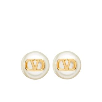 Valentino Parel Handtekening Oorbellen - Dames - Oorbellen - Geel - ONE Size - Accessoires