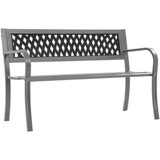 vidaXL Vidaxl - Banco De Jard&iacute;n Acero Negro 120 Cm