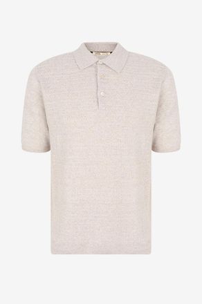 Maurizio Baldassari Polo aus meliertem Leinen-Kaschmir-Strick