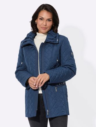 Casual Looks Steppjacke CASUAL LOOKS, Damen, Gr. 36, blau (dunkelblau), 100% Polyester, Wattierung:100% Polyester, unifarben, Jacken Steppjacke