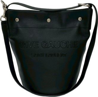 Saint Laurent Black Leather Shoulder Bag Tote Bag (Pre-Owned)