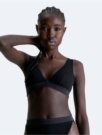 Calvin Klein Womens Core Tonal Triangle Bralette Bikini Top - Black - XL