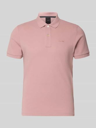 Geox Slim Fit Poloshirt mit Logo-Stitching in Altrosa, Gr&ouml;&szlig;e XXXL