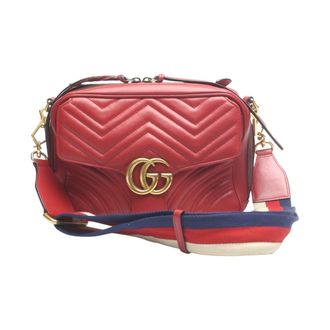 Gucci Red Color Leather Fanny Pack Sling Bag (Pre-Owned)