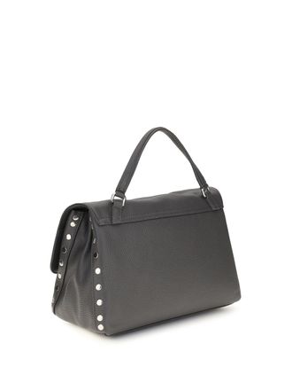 Zanellato Womens Handbag Postina Daily Grey Vulcano Calf Leather (bos Taurus) Handbags Hand Bags