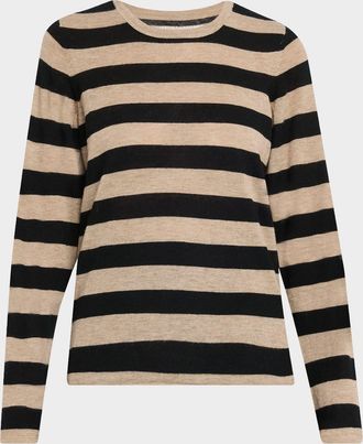 Majestic Filatures Machine Washable Cashmere Striped Pullover