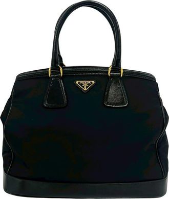 Prada Pre-owned Prada Saffiano Trimmed Tessuto Handbag Ladies NM2ZTJPVK7WG0W12