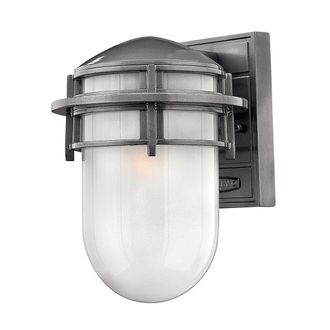 Netlighting Reef 1 Light Small Outdoor Wall Lantern Hematite IP44 E27