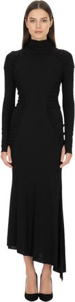 Victoria Beckham Black Turtle Neck Midi Dress